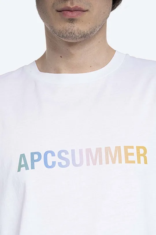 alb A.P.C. tricou din bumbac Viktor Summer Logo Tee