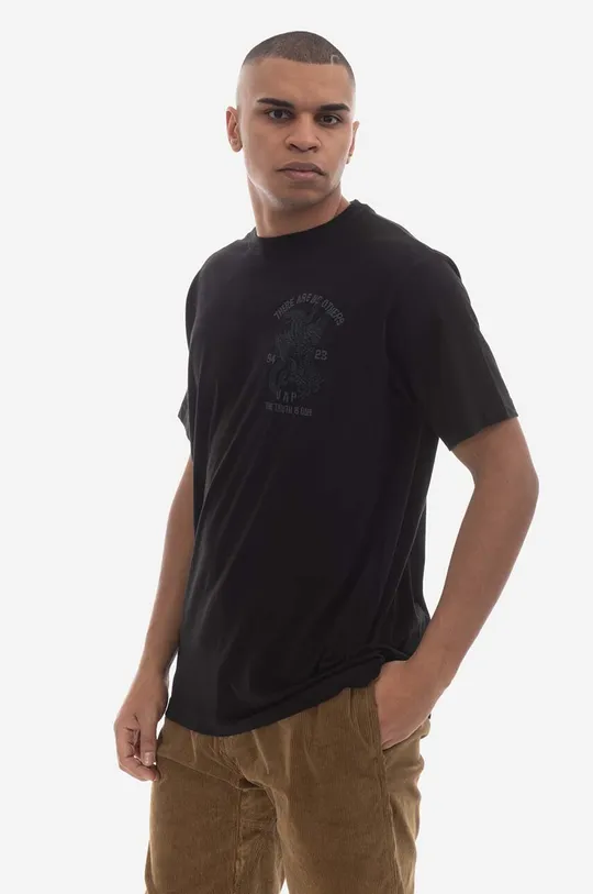 Памучна тениска Maharishi U.A.P. Embroidered T-shirt Organic Cotton Jerse 4093 BLACK Чоловічий