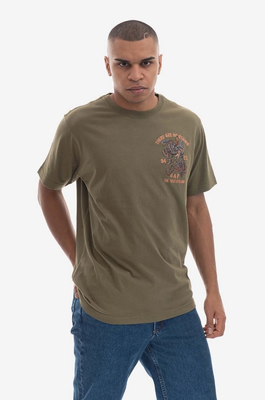 zelená Bavlněné tričko Maharishi U.A.P. Embroidered T-shirt Organic Cotton Jerse 4093 OLIVE Pánský