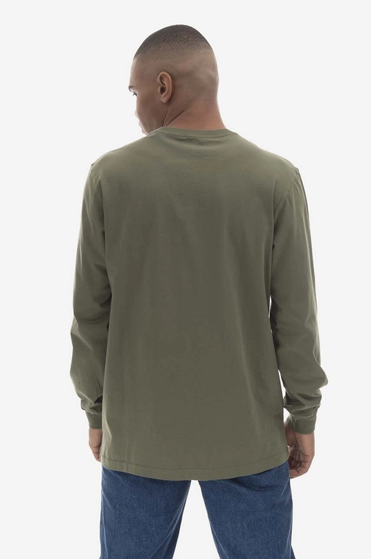 Bavlněné tričko s dlouhým rukávem Maharishi Miltype L/S T-shirt Organic Cotton Jerse 7022 OLIVE  100 % Organická bavlna