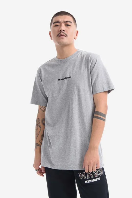 gray Maharishi cotton T-shirt Miltype Embroider T-shirt Men’s