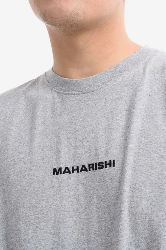 szary Maharishi t-shirt bawełniany Miltype Embroider T-shirt