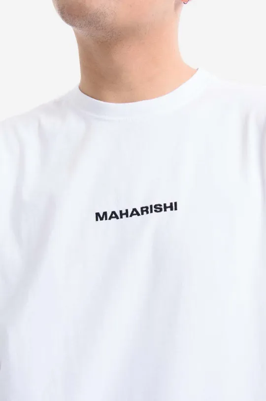 alb Maharishi tricou din bumbac Miltype Embroider T-shirt