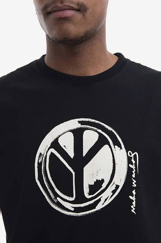чёрный Хлопковая футболка Maharishi Warhol Peace T-Shirt