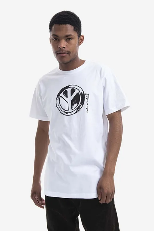 білий Бавовняна футболка Maharishi Warhol Peace T-Shirt Чоловічий