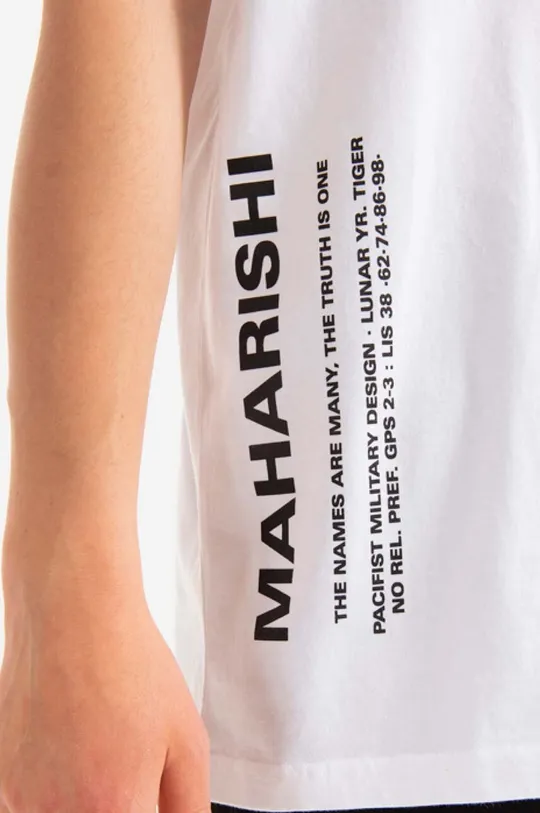 biały Maharishi t-shirt bawełniany