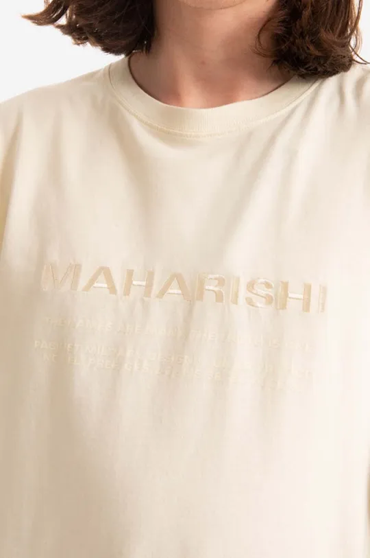 béžová Bavlnené tričko s dlhým rukávom Maharishi