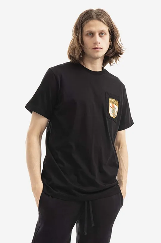 negru Maharishi tricou din bumbac De bărbați