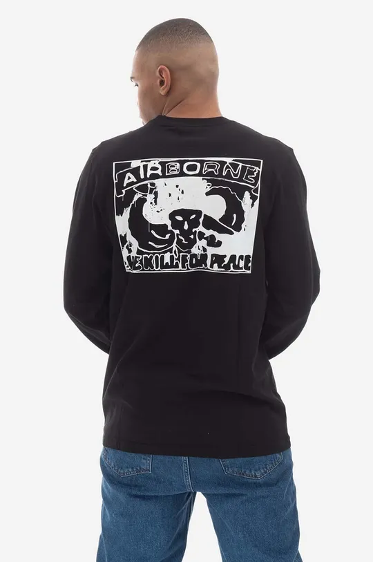 Bavlněné tričko s dlouhým rukávem Maharishi Andy Warhol Airborne L/S T-shirt 9923 BLACK  100 % Organická bavlna