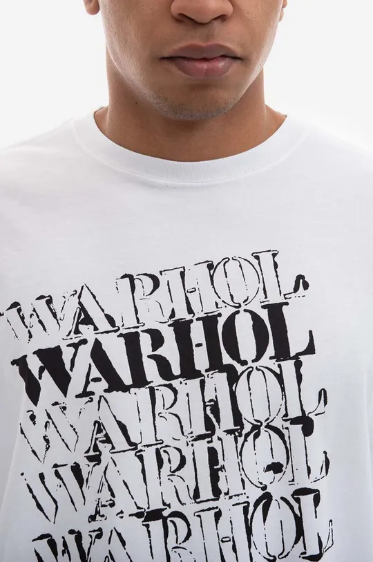 Bavlněné tričko s dlouhým rukávem Maharishi Andy Warhol Airborne L/S T-shirt 9923 WHITE Pánský