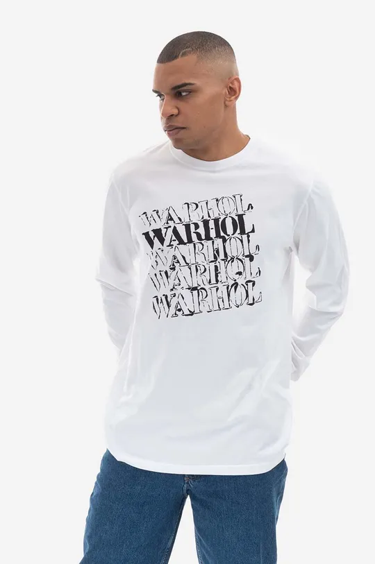 Памучна блуза с дълги ръкави Maharishi Andy Warhol Airborne L/S T-shirt 9923 WHITE
