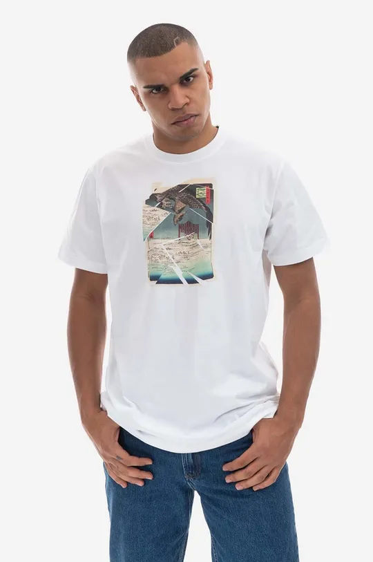 бял Памучна тениска Maharishi Cubist Eagle T-shirt Organic Cotton Jarse 9927 WHITE Чоловічий