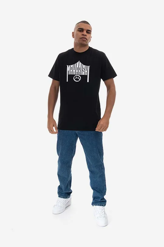 Βαμβακερό μπλουζάκι Maharishi μαύρο