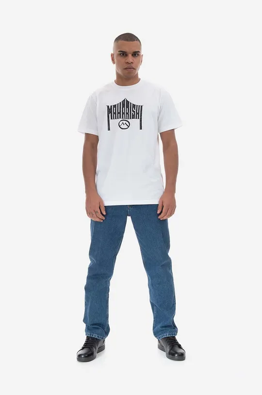 Bavlněné tričko Maharishi 1995 T-shirt Organic Cotton Jarse 9928 WHITE bílá
