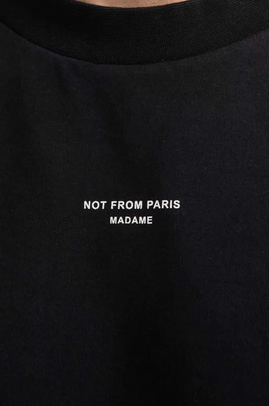 negru Drôle de Monsieur tricou din bumbac Classic Not From Paris Madame