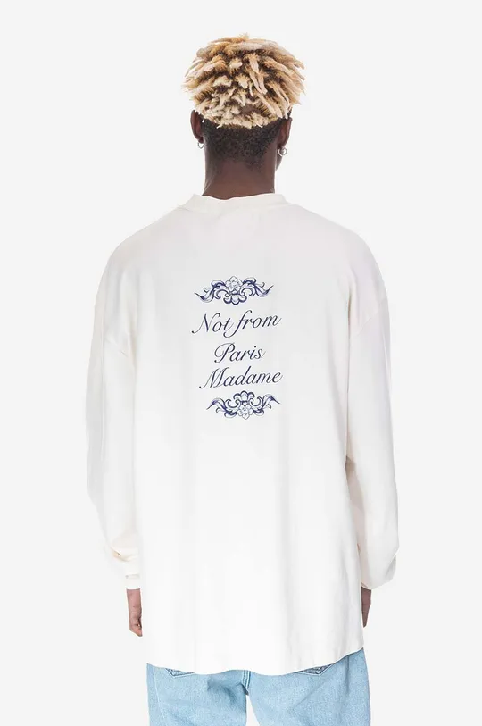 Bavlnené tričko s dlhým rukávom Drôle de Monsieur Le T-Shirt Manches Longues NFPM TS153 CREAM 100 % Bavlna