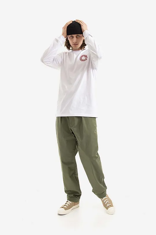 Βαμβακερή μπλούζα με μακριά μανίκια CLOT Triballs Tee λευκό
