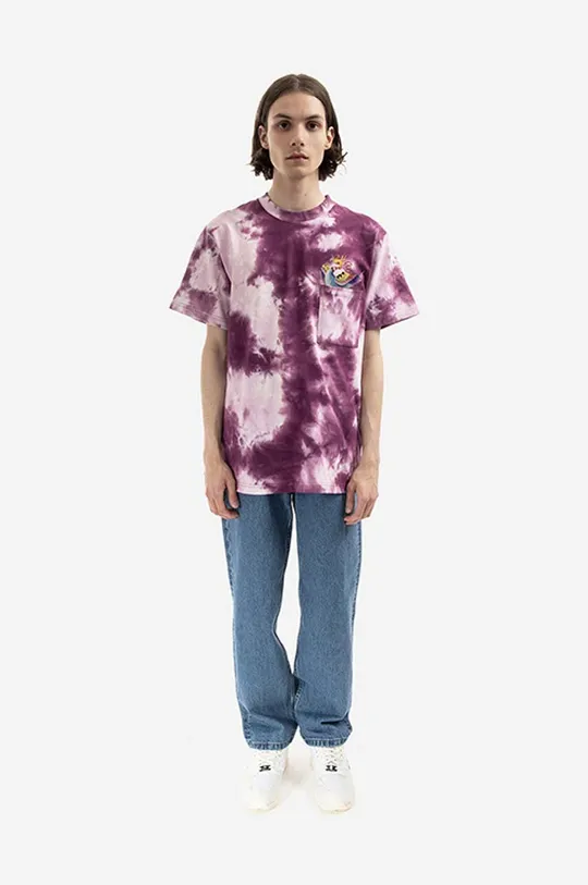 CLOT t-shirt bawełniany fioletowy