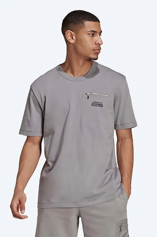 gray adidas Originals cotton t-shirt Men’s