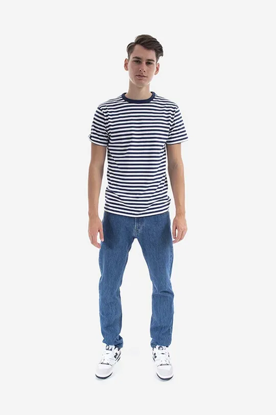 Pamučna majica Norse Projects Niels Classic Stripe bijela