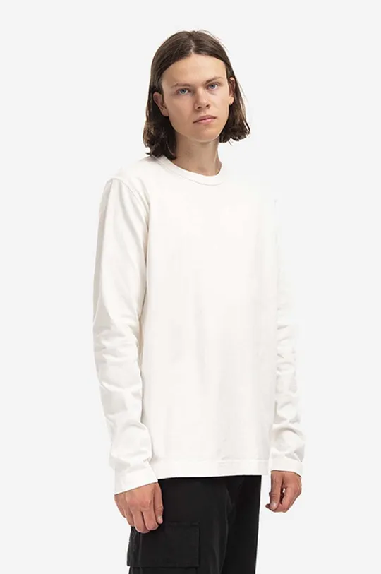 white Norse Projects cotton longsleeve top Holger Tab Series Logo LS Men’s
