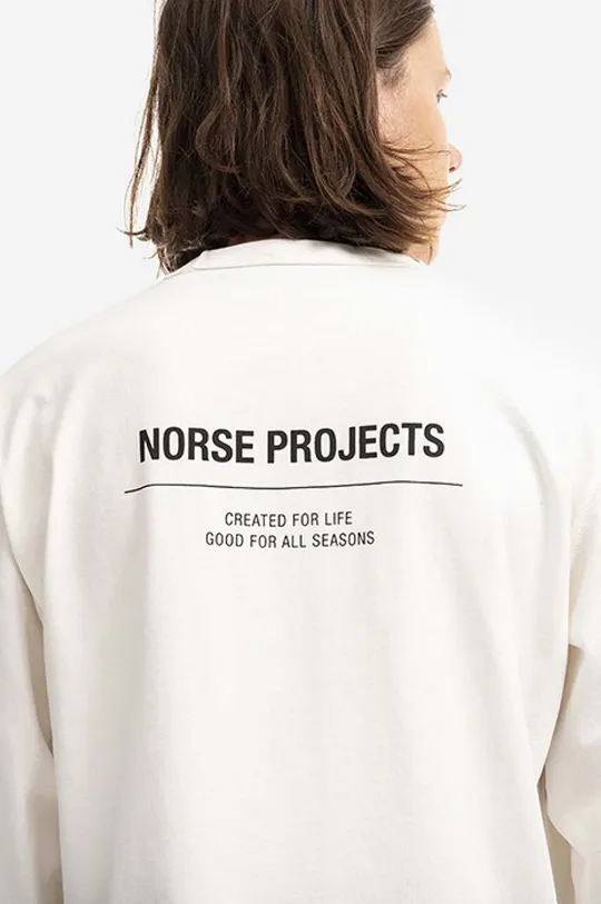 Norse Projects longsleeve din bumbac Holger Tab Series Logo LS