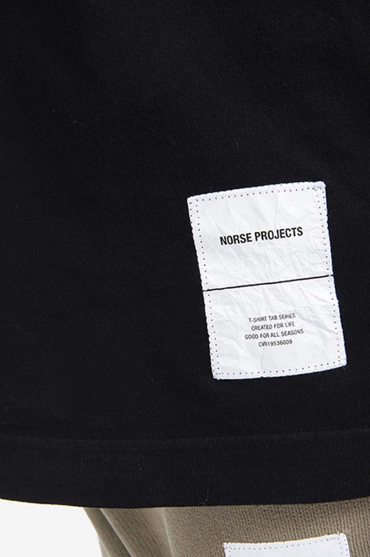 μαύρο Βαμβακερό μπλουζάκι Norse Projects Holger Tab Series