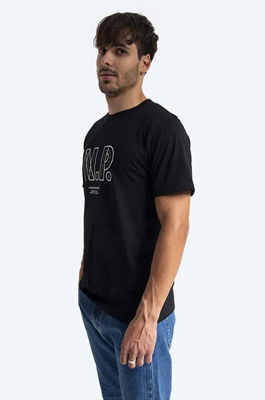 czarny Norse Projects t-shirt bawełniany Niels Teknisk Logo Męski