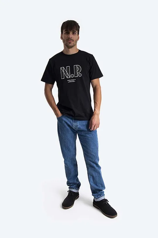 Памучна тениска Norse Projects Niels Teknisk Logo черен