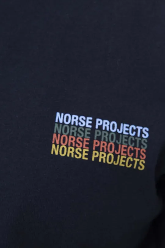 тъмносин Памучна тениска Norse Projects Niels Logo Stack