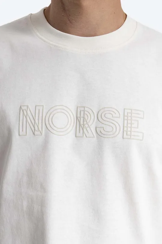 béžová Bavlnené tričko Norse Projects Johannes Norse Logo