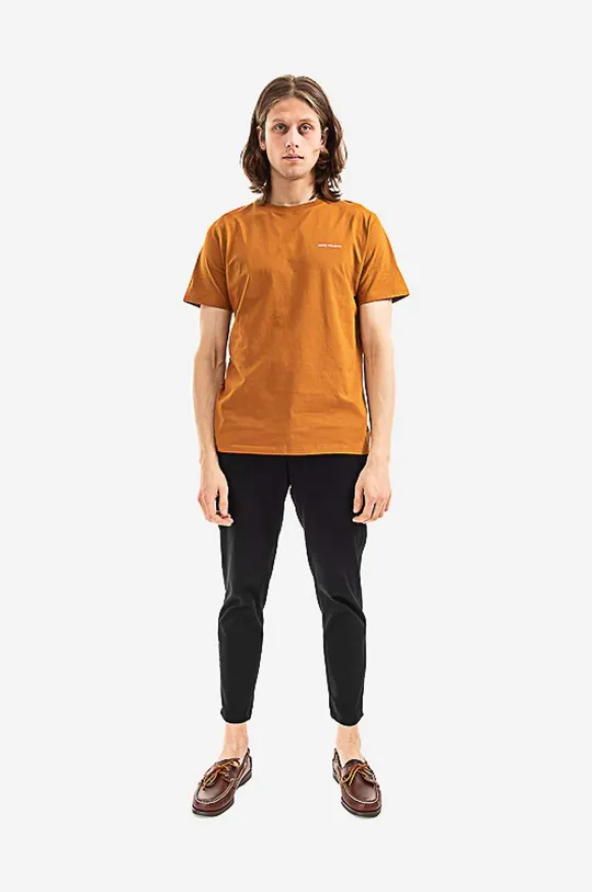 Bavlněné tričko Norse Projects oranžová