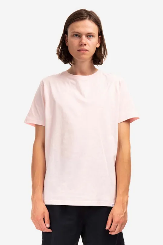 růžová Bavlněné tričko Norse Projects Pánský