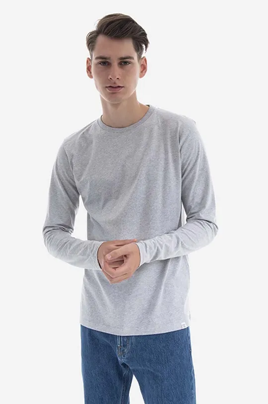 sivá Bavlnené tričko s dlhým rukávom Norse Projects Pánsky