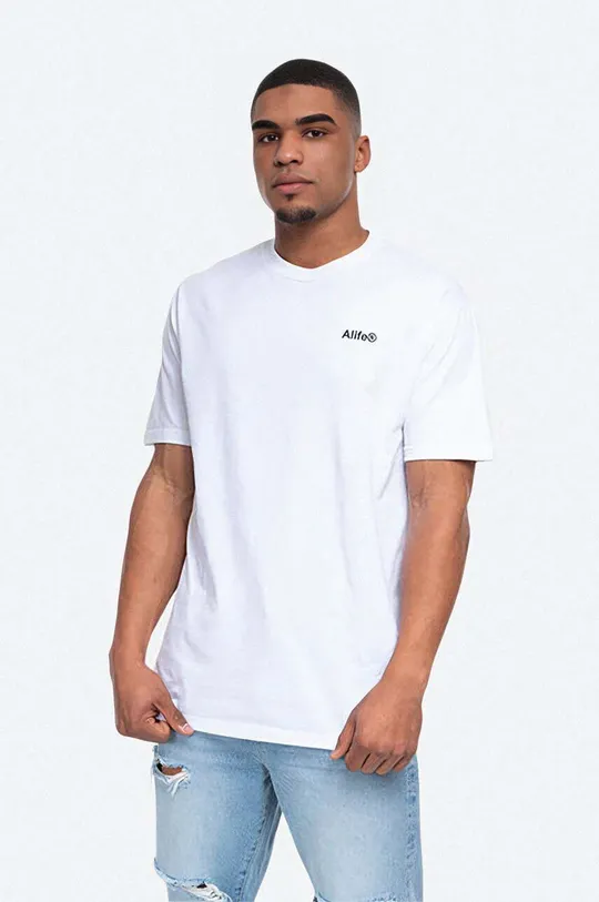 λευκό Βαμβακερό μπλουζάκι Alife Ανδρικά