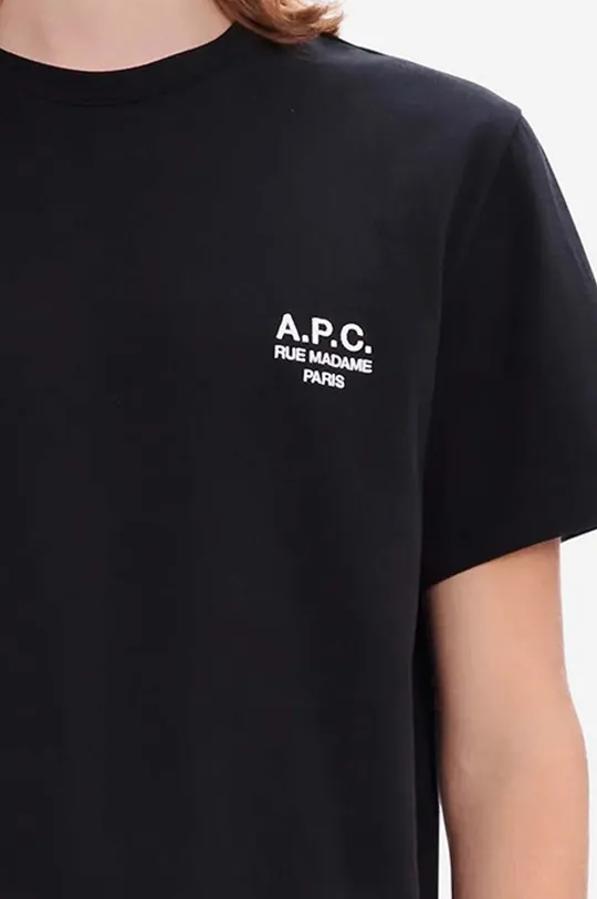 černá Bavlněné tričko A.P.C. Raymond