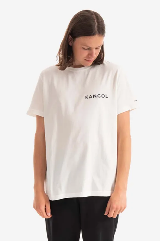 bela Bombažna kratka majica Kangol Heritage Basic Moški
