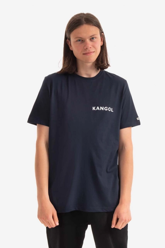 σκούρο μπλε Βαμβακερό μπλουζάκι Kangol Heritage Basic Ανδρικά