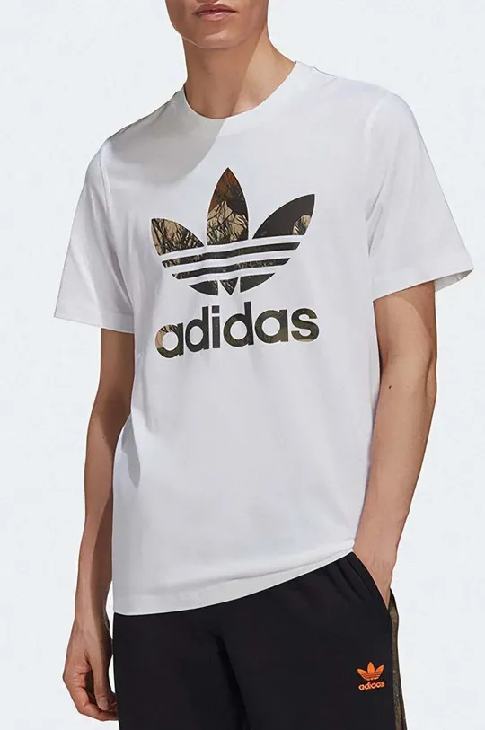 biały adidas Originals t-shirt bawełniany GD5949 Camo Trefoil Tee Męski
