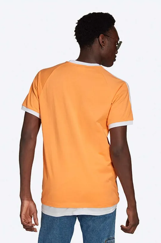 adidas Originals tricou din bumbac Classics 3-Stripes Tee portocaliu