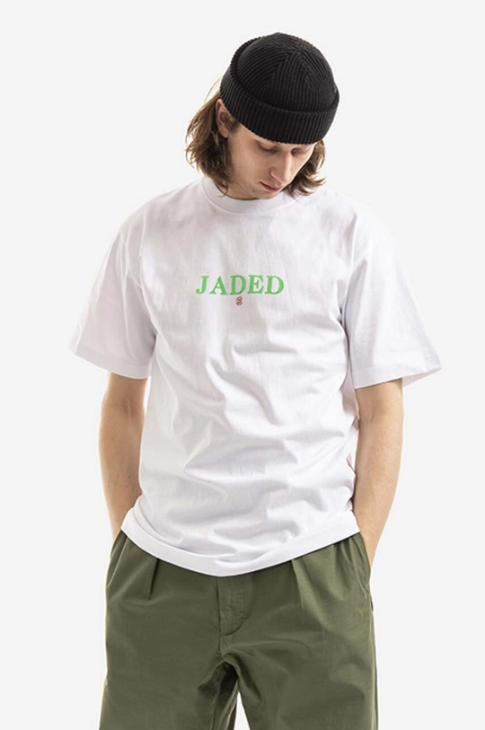 alb CLOT tricou din bumbac Jaded De bărbați