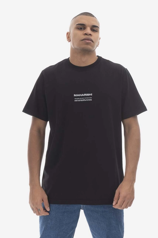 negru Maharishi tricou din bumbac De bărbați