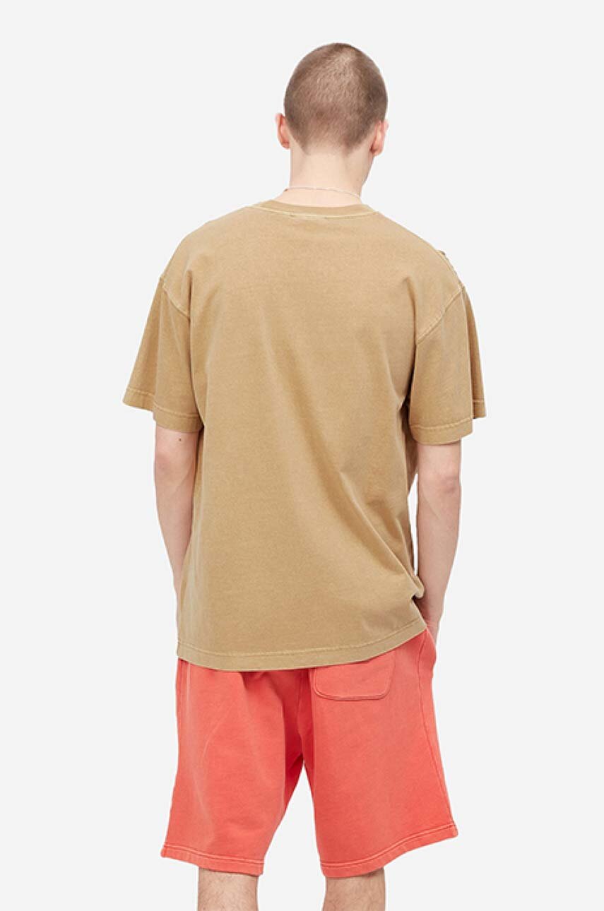 Carhartt WIP t-shirt bawełniany brązowy