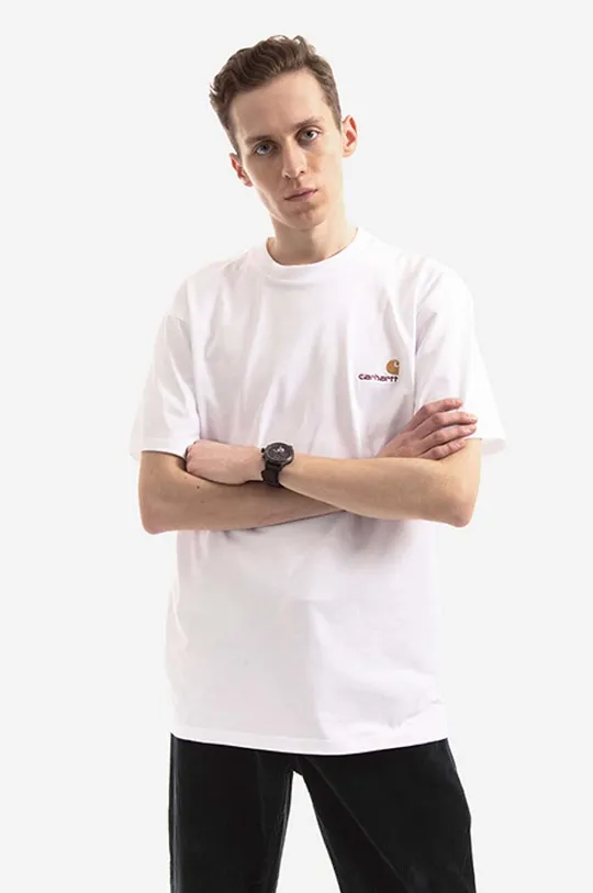 белый Хлопковая футболка Carhartt WIP Мужской