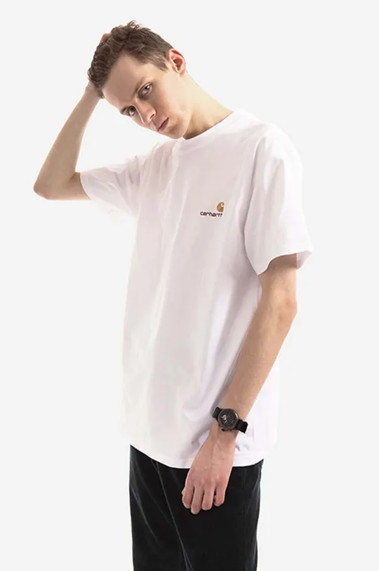 biały Carhartt WIP t-shirt bawełniany S/S American Script