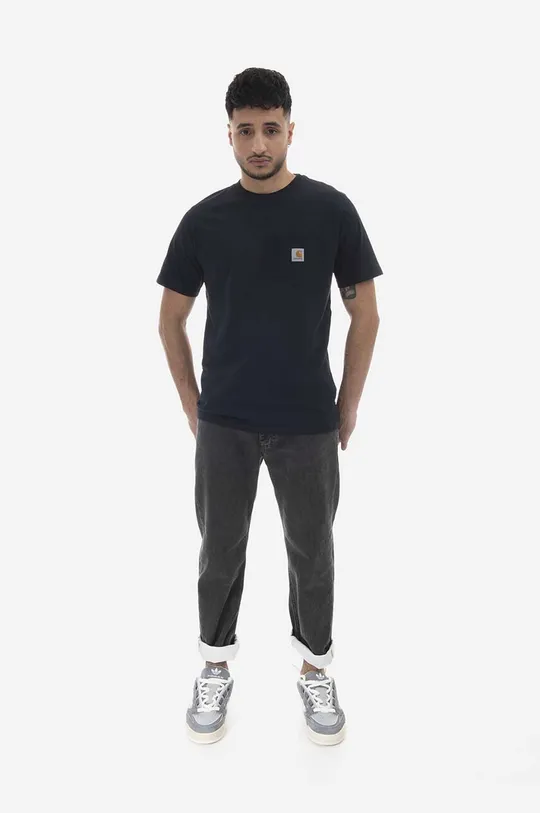 Carhartt WIP t-shirt bawełniany granatowy