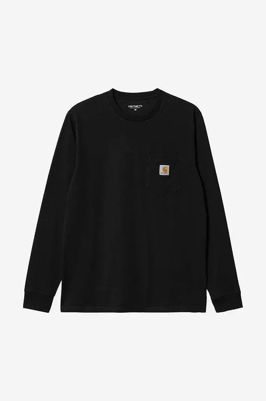 čierna Bavlnené tričko s dlhým rukávom Carhartt WIP L/S Pocket T-Shirt