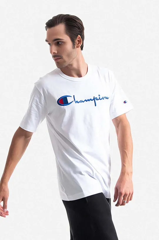 bílá Bavlněné tričko Champion Pánský