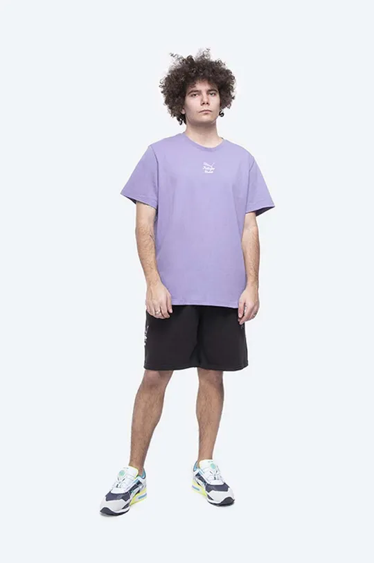 Хлопковая футболка Puma x Kidsuper Studio фиолетовой