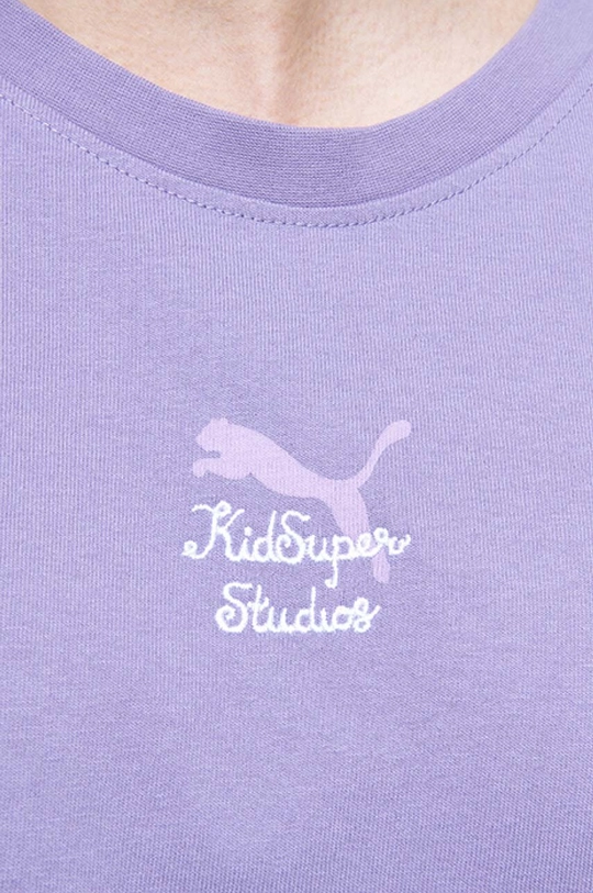 μωβ Βαμβακερό μπλουζάκι Puma x Kidsuper Studio